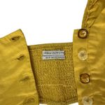 Urban Outfitters  womens Set skirt and crop top Size XS Yellow‎ Button Linen Photo 3