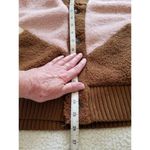 Lush Clothing LUSH Women's Teddy Jacket Coat Color-block Brown Cream Pink Size S Photo 6