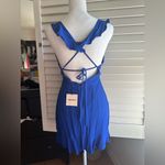 superdown Elegant Blue Ruffle Dress Photo 1
