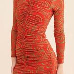 Lisa Says Gah Ruched Long Sleeve Heart Print Mini Dress Size L NWT Red Size L Photo 0