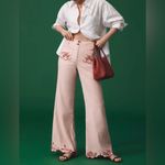 Anthropologie NWT Maeve The Junie High-Rise Flare Pants: Embroidered Edition 30 Photo 2