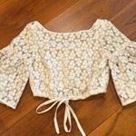 Milly  “Lydia” Floral Embroidered Lace Crop Photo 7