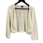 Talbots Cardigan Sweater Cream Open Front Sequin Detail Long Sleeve XL New Photo 0