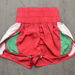 Free People FP Movement Women's‎ High Rise Running Shorts Red Green White Size Small Active Photo 0