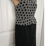 Tahari ASL Arthur S Levine Sheath Dress Peplum Top Size 12 Geometric Career Photo 1