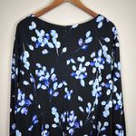 Sabrina Collective Midi Dress 4X Black Purple Floral Sheath Keyhole Long Sleeve Photo 11