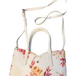 Lauren Conrad Floral Handbag White Pink Small Tote Crossbody Bag 10"x8" Fashion Photo 3
