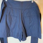 J.Crew  Tie Waist Shorts‎ Navy Blue High Rise Cotton Size 2 Career Casual Photo 1
