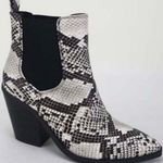 Bamboo Snakeskin Chunky Heel Slip On Bootie Photo 1