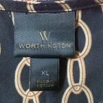 Worthington {} ~ NEW ~ CHAIN BLOUSE ~ V-Neck ~ elastic sleeves Photo 7