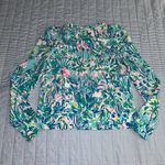 Lilly Pulitzer Jansen Sweatshirt Blue Ibiza Cabana Cocktail Print Size XS Photo 5