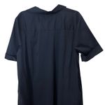 Chico's  Collared Short Sleeve Shirt Dress Navy Blue Sz 3 US 16 / 18 Knee Length Photo 5