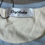 Cry Baby  Cream and Blue Women's Raglan Tee Photo 1