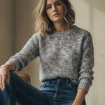 American Eagle Marled Knit Sweater Womens S Multicolor Relaxed Cool Girl Cozy Photo 0