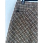Nine West Plaid A-Line Skirt Brown Check Wool Blend Preppy Office Wear sz 10 Photo 2