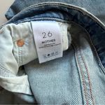 MOTHER Floral Embroidered Distressed Jean Skirt Size 26 Blue Photo 4