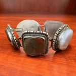 Vintage Ethnic Style Statement Bracelet with Assorted Gemstones Boho Jewelry‎ Silver Photo 1