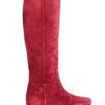 Longchamp  knee high Flat suede boots in color Red BRICK size 37 Photo 0