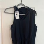 Navy high neck midi dress NWT one shoulder ish Black Size M Photo 1