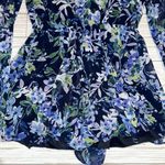Embrace  Blue Floral Womens Stretch Cute Romper Dress Photo 3
