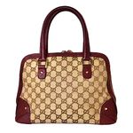 Gucci GG Canvas Wine Leather Top Handle Dome Tote MINT CONDITION COA, Dust Bag Photo 0