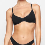SKIMS  Cotton Logo Underwire Demi Bra -‎ Color Soot - Size 38C NWT Photo 0