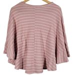 White Birch  Pink & White Stripe Kint Poncho‎ Top M Photo 1