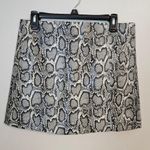 Olivaceous Skirt Stylish Faux Snake Skin Print Gray Black Neutral Casual Mini Photo 9