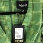 Collectif London Modcloth Florina Leaf Check Jumpsuit Plaid Green US 2XS Size XXS Photo 5