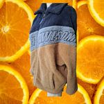 Bershka Forever Awesome Tan Blue Full Zip Sherpa Jacket Size Small Photo 8