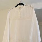 J.Crew  Long Sleeve Eyelet Popover Shirt White Size 8 Photo 7