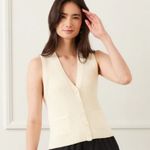 Karen Kane  Cream Knit ribbed Vest. Size Medium. NWT. Photo 4