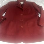 Façonnable Women’s Faconnable 100% Wool Maroon Coat Sz M Medium W Flaws Photo 1