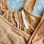 Free People Soulshine Eyelet Ruffle Tank Top in Butterscotch Size S Photo 3