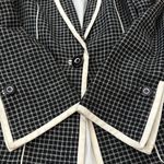 Vintage 90s Emanuel Ungaro Parallele Paris Black & Ivory Windowpane Blazer Size 4 Photo 4