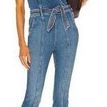 Mother The Halter Hustler Ankle Jumpsuit A Groovy Kind Of Love Denim Size 25 Blue Photo 0