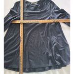 Peruvian Connection  Blue Pima Cotton Boatneck Swing Top Long Sleeve Soft Sz M/L Photo 4