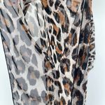 Jordan Taylor Oversized Mesh Leopard Print V-Neck Kaftan Tunic Top Size Medium Photo 2