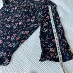 Gap Shirred Navy Floral Lightweight Top Size S Photo 7