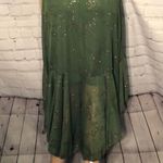 Taboo Vintage 1990s Green Sparkly Dress Asymmetrical Hem Stretchy Photo 7