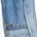 GRLFRND Gia Grommet Rings Embellished deconstructed distressed Jean Denim Jacket Photo 1