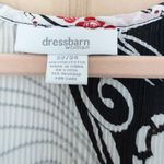 Dress Barn  Womens Blouse Size 22/24 3X Black White Abstract Boho Chic Lightweight Photo 3