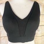 Sports bra mesh insert double crisscross back stretchy Size Small Black Photo 6