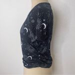 Justify  Size Medium Celestial Cosmic Top Cinched Sides Black Cropped Photo 3