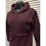 DKNY Burgundy Hoodie Sweatshirt Size M Long Sleeve Kangaroo Pocket Logo Photo 1