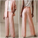 Banana Republic Women's Palma Straight Leg Linen Trouser Pants in Daybreak Peach Photo 1