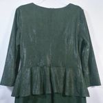 Alberto Makali  Green Printed Peplum Long Sleeve Dress Size L Photo 7