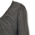 WAYF  Nordstrom | NWT | Small | Gauzy Semi-Sheer Black Long Sleeve Cropped Blouse Photo 2