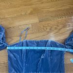 Anthropologie The Femme Velvet Jumpsuit Blue Romper wide leg Party Holidays Sz 6 Photo 8