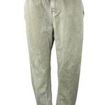 ZARA  Women's Olive Green High Waisted Paperbag Cropped Denim Jeans Size 2 Photo 0